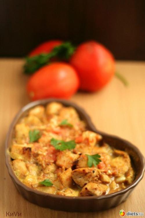 Куриное Филе запеченное с яблоками.