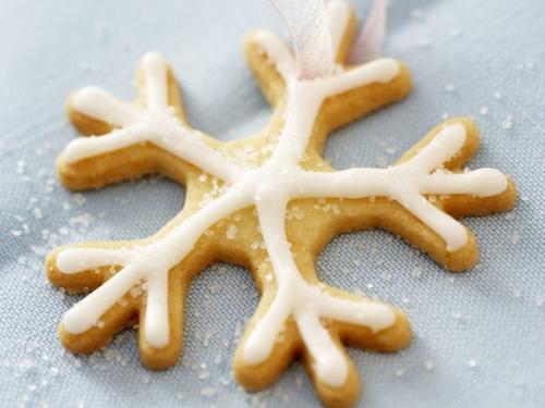 Новогоднее печенье Снежинки.