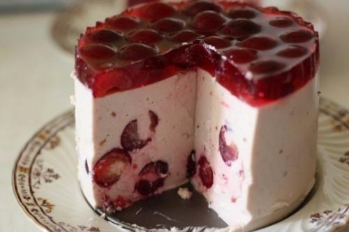 Творожное желе с вишней. Творожное желе с вишней.