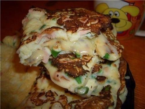 Лепешка на завтрак.  Ингредиенты на 4 порции: