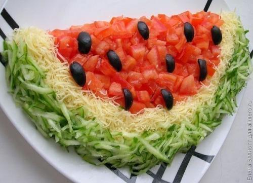 Салат Арбуз. Для приготовления салата понадобятся следующие ингредиенты *: Салат Арбуз. Для приготовления салата понадобятся следующие ингредиенты *: