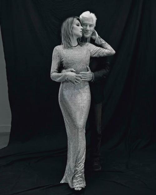 Прекрасная здоровая пара: очаровательный Ричард Гир и его жена Александра Сильва снялись в новой фотосессии для Elle. 02