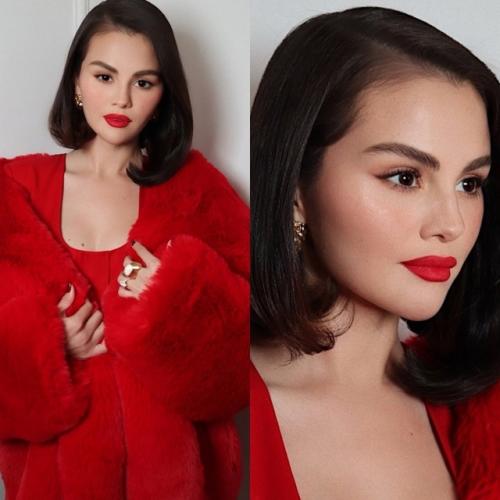 Восхитительная селена Гомес в красном наряде на новых фото восхищает своих поклонников. 01