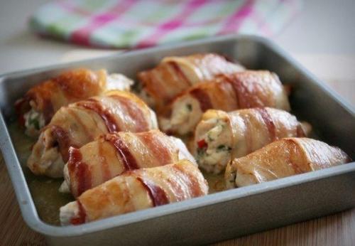 Куриные рулетики в беконе? 07