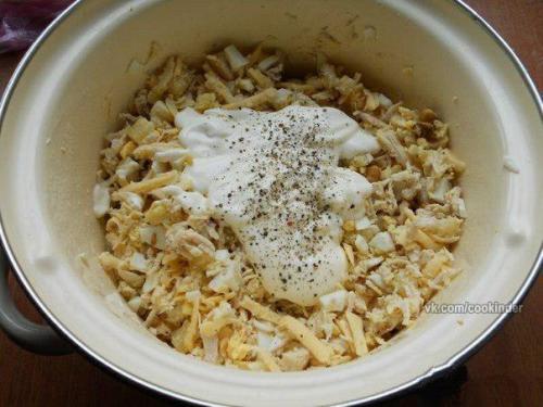 Салат с курицей и ананасом в тарталетках. 04 Салат с курицей и ананасом в тарталетках. 04