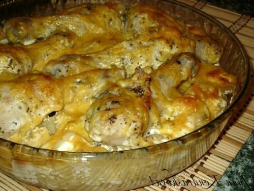 Куриные ножки, запеченные с картошечкой под сметанным соусом. 04