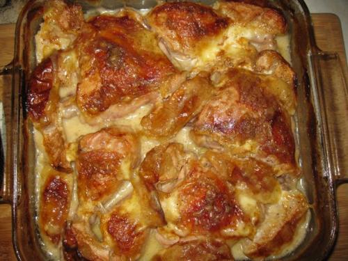 Куриные ножки, запеченные с картошечкой под сметанным соусом. 02