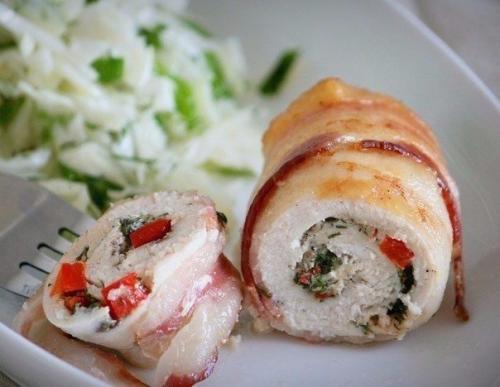 Куриные рулетики в беконе?