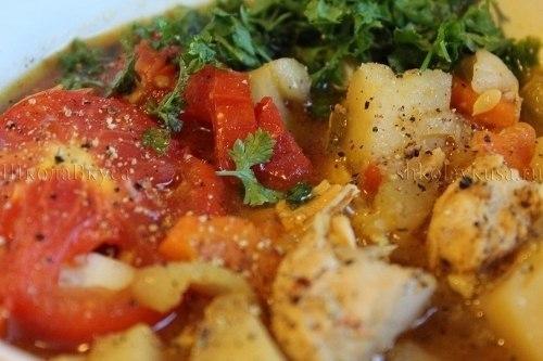 Овощное рагу с курицей. 08