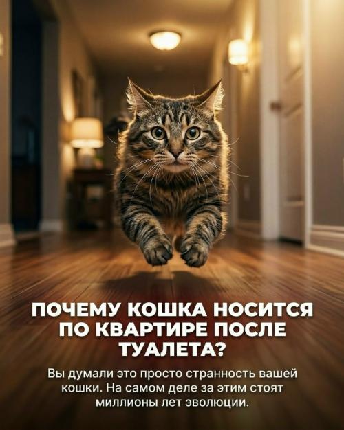 Ваша кошка после туалета превращается в болид формулы - 1?  