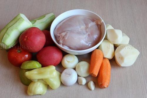 Овощное рагу с курицей. 01