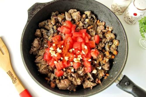 Куриная печень с баклажанами. 01 Куриная печень с баклажанами. 01