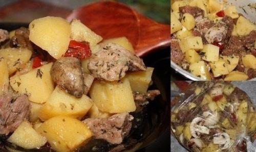 Мясо с картофелем в рукаве. Мясо с картофелем в рукаве.