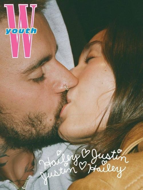 Хейли и Джастин бибер на страницах W Youth Magazine целуются. 01