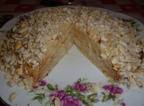 Торт из блинов с заварным кремом.