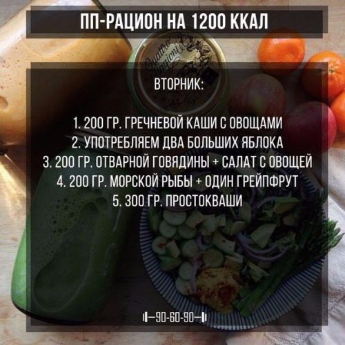 Меню правильного питания на 1200 ккал. 01
