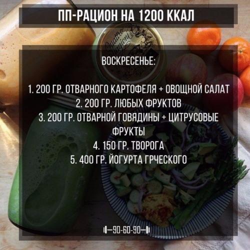 Меню правильного питания на 1200 ккал. 06