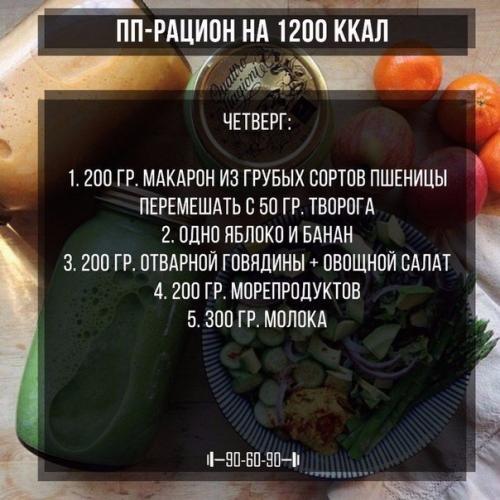 Меню правильного питания на 1200 ккал. 03