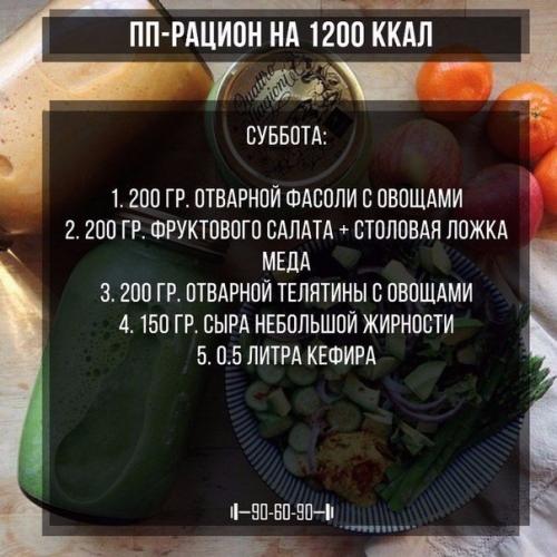 Меню правильного питания на 1200 ккал. 05