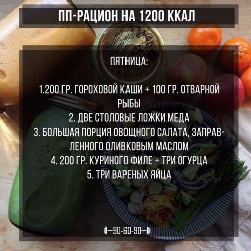 Меню правильного питания на 1200 ккал. 04