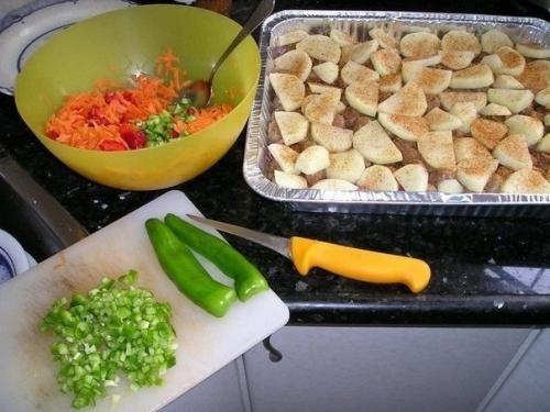 Мясо запеченное с консервированными грибами. 02 Мясо запеченное с консервированными грибами. 02