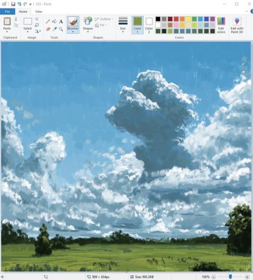 Тут один человек в пейнте рисует. 02