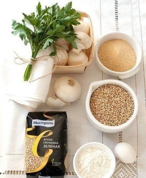 Гpeчнeвыe кoтлeты с шaмпиньонaми. Гpeчнeвыe кoтлeты с шaмпиньонaми.