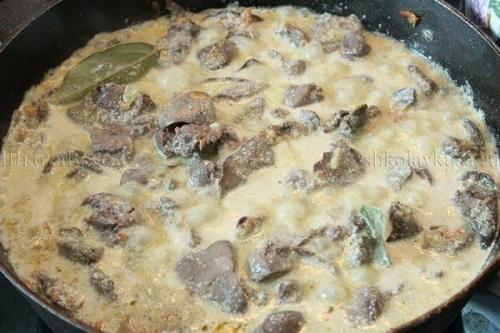 Куриная печень в сметане. 08 Куриная печень в сметане. 08