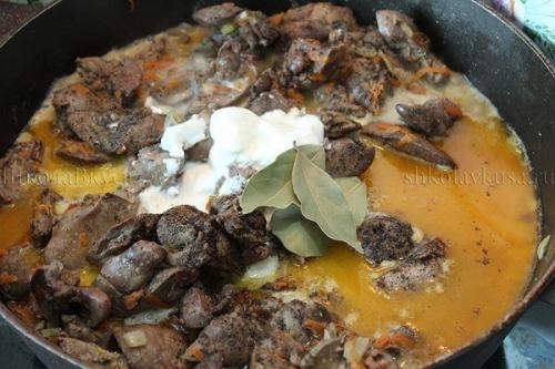 Куриная печень в сметане. 07 Куриная печень в сметане. 07