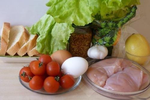 Салат Цезарь с курицей. 01 Салат Цезарь с курицей. 01