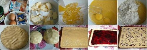 Домашний пирог Тертый из песочного теста, с черносмородиновым вареньем. 01