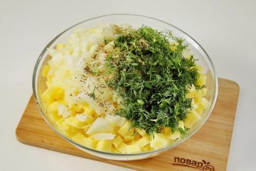 Заливной пирог с картошкой на кефире. 02