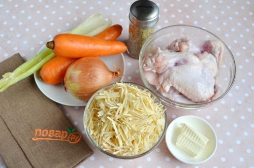 Суп с лапшой и куриными крылышками. 01