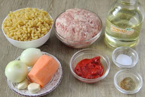 Макароны по-флотски с томатной пастой. 01