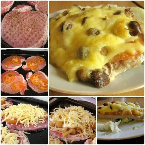 Мясо по-купечески с грибами. Мясо по-купечески с грибами.