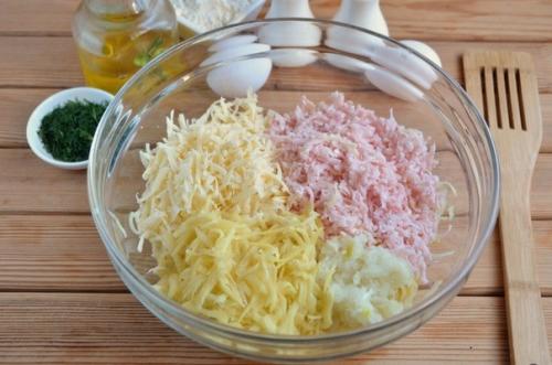 Супер вкусные драники с ветчиной и сыром. 02 Супер вкусные драники с ветчиной и сыром. 02