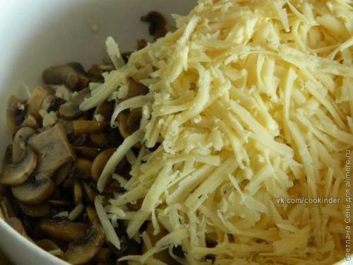 Грибной салат с курицей. 04