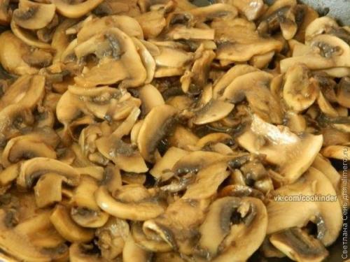 Грибной салат с курицей. 02