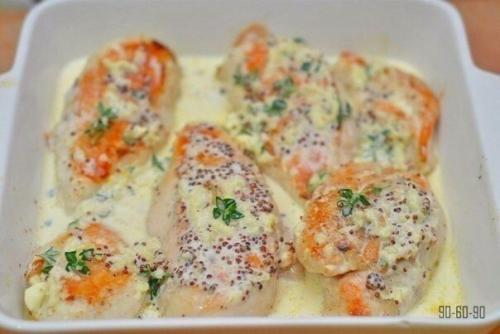 Фитнес - ужин: куриное Филе в сливочном соусе.

