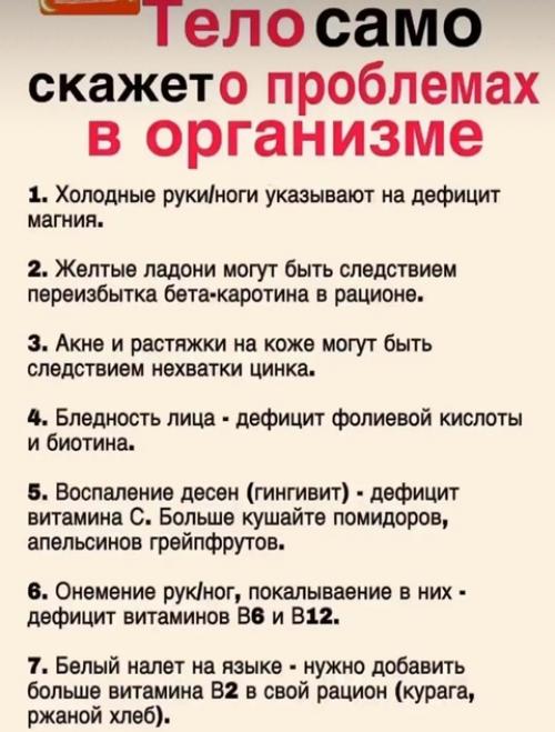 Наше тело может подавать множество сигналов, указывающих на дефицит витаминов. 01