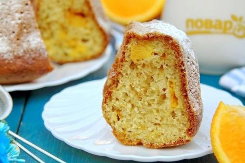 Манник на кефире с апельсином.