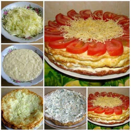 Закусочный Торт из кабачков. Закусочный Торт из кабачков.