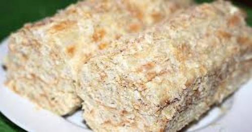 Слоеное полено или необычное оформление торта Наполеон. 02