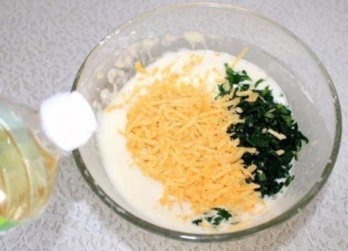 Сырные блины с зеленью. 03