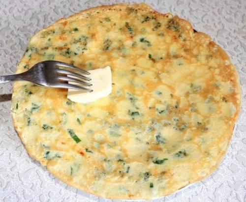 Сырные блины с зеленью. 04