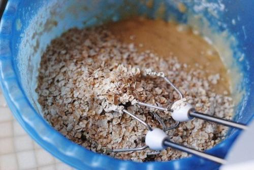 Овсяное печенье с бананом и шоколадом.