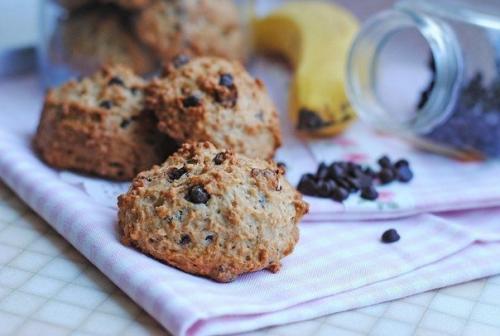 Овсяное печенье с бананом и шоколадом.
