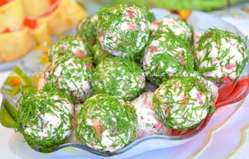Сырные шарики с крабовыми палочками. 08 Сырные шарики с крабовыми палочками. 08