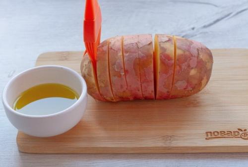 Картошка - гармошка под сырной корочкой. 02