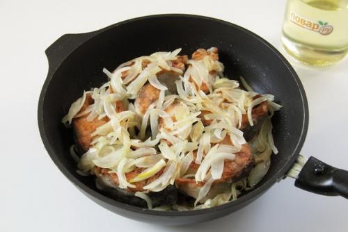 Горбуша в сметане на сковороде. 04 Горбуша в сметане на сковороде. 04